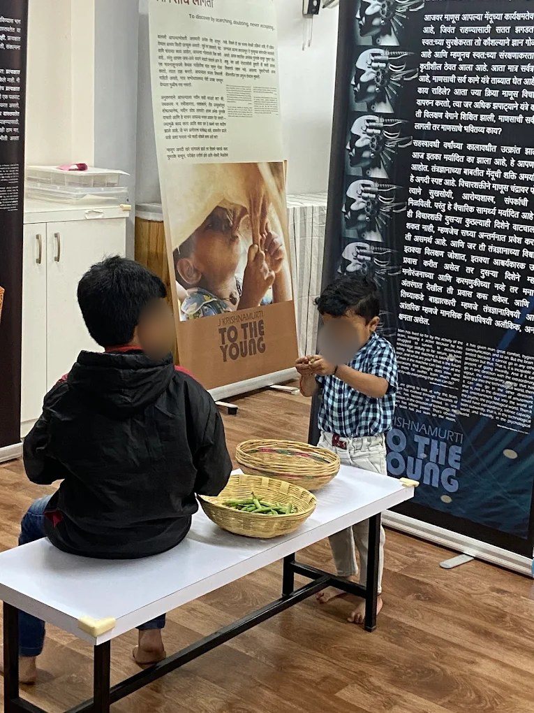 Young visitors at the exhibition